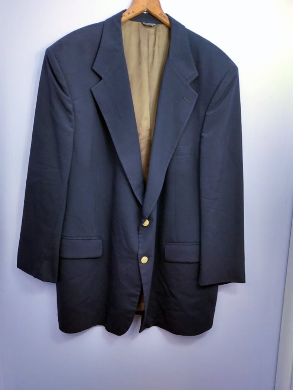 Men's 54 Regular 100% Wool Sport Jacket Blazer Bill Blass Union Made USA FLAWS